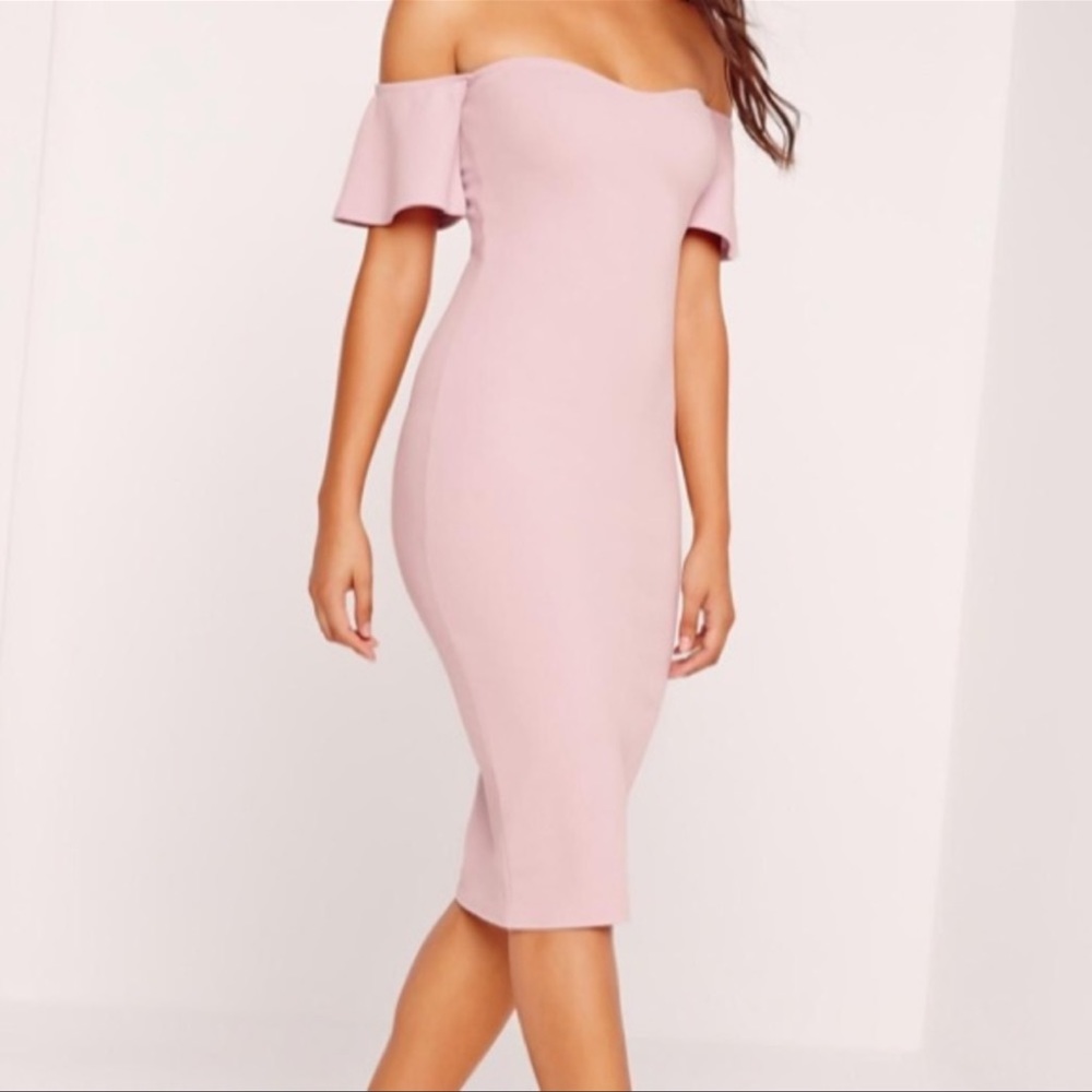 Bardot Bodycon midi dress purple